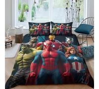 LNDVBEUDK 3D Con Stampa Di The Avengers Biancheria Da Letto 3 Pezzi Set Copripiumino Morbida Microfibra Per Ragazzi E Ragazze,coppie,camera Da Letto,decorazione King(220x240cm)