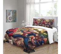 LNDVBEUDK 3D Con Stampa Di The Avengers Set Di Biancheria Da Letto 3 Pezzi Copripiumino Morbida Microfibra Per Ragazzi E Ragazze,coppie,camera Da Letto,decorazione Double(200x200cm)