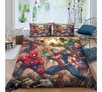 LNDVBEUDK 3D Con Stampa Di The Avengers Set Di Biancheria Da Letto Con 3 Pezzi Set Copripiumino E Federa Coordinata Per Ragazzi E Ragazze,coppie,camera Da Letto,decorazione King(220x240cm)