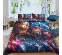 LNDVBEUDK Stampa 3D The Avengers Set Di Biancheria Da Letto 3 Pezzi Set Copripiumino E Federa Coordinata Per Ragazzi E Ragazze,coppie,camera Da Letto,decorazione King(220x240cm)
