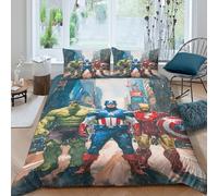 LNDVBEUDK Stampa 3D The Avengers Set Di Biancheria Da Letto 3 Pezzi Set Copripiumino E Federa Coordinata Per Ragazzi E Ragazze,coppie,camera Da Letto,decorazione King(220x240cm)