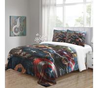 LNDVBEUDK Stampa 3D The Avengers Set Di Biancheria Da Letto Con 3 Pezzi Set Copripiumino E Federa Coordinata Per Ragazzi E Ragazze,coppie,camera Da Letto,decorazione Double(200x200cm)
