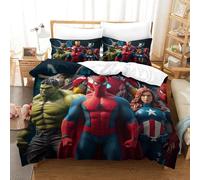 LNDVBEUDK Stampa 3D The Avengers Set Di Biancheria Da Letto Con 3 Pezzi Set Copripiumino Morbida Microfibra Per Ragazzi E Ragazze,coppie,camera Da Letto,decorazione Single(140x200cm)