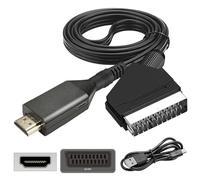 LNGJIN Cavo SCARTH DMI,Adattatore da Scart aHDMI,Convertitore Audio Video,Cavo Adattatore ScartHDMI per HDTV STB VHS Xbox PS3 Sky DVD Blu-Ray,Convertitore Scart aHDMI HD 720/1080P Video Audio