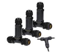 LNGJIN Connettore per cavi impermeabile IP68,3 pezzi Scatola di Giunzione Impermeabile a Forma di Y a 3 poli,Connettore per Cavo Esterno,Scatola di Giunzione Impermeabile,per Diametro Cavo Ø 9-12 mm