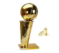 LNGODEHO Replica del campione NBA Larry O'Brien Trophy, Golden State Crafts Souvenir placcato, modello di pallacanestro, idea regalo per i fan (16 cm)