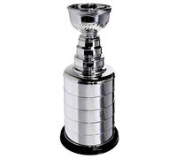LNGODEHO Trofeo campione di hockey su ghiaccio da 25,4 cm, replica in miniatura della Stanley Cup, in argento cromato, regalo per fan di hockey su ghiaccio