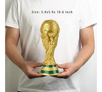 LNGODEHO Trofeo replica della Coppa del Mondo 2022 in vetrina, scultura in resina, possedere un premio più grande del calcio del mondo (10,6 pollici)