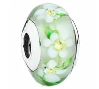 LNHBZ 2025classic 925 Sterling Silver Flower Leaf Cosmic Rainbow Murano Glass Charms Perline Adatto Bracciale Gioielli da Donna -AMC013067