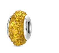 LNHBZ 2025classic 925 Sterling Silver Flower Leaf Cosmic Rainbow Murano Glass Charms Perline Adatto Bracciale Gioielli da Donna -PAC1923