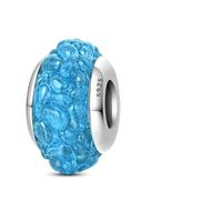 LNHBZ 2025classic 925 Sterling Silver Flower Leaf Cosmic Rainbow Murano Glass Charms Perline Adatto Bracciale Gioielli da Donna -PAC1924