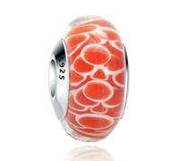 LNHBZ 2025classic 925 Sterling Silver Flower Leaf Cosmic Rainbow Murano Glass Charms Perline Adatto Bracciale Gioielli da Donna -AMC013071