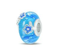 LNHBZ 2025classic 925 Sterling Silver Flower Leaf Cosmic Rainbow Murano Glass Charms Perline Adatto Bracciale Gioielli da Donna -PAC700