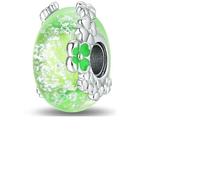 LNHBZ 2025classic 925 Sterling Silver Flower Leaf Cosmic Rainbow Murano Glass Charms Perline Adatto Bracciale Gioielli da Donna -XAC696