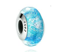 LNHBZ 2025classic 925 Sterling Silver Flower Leaf Cosmic Rainbow Murano Glass Charms Perline Adatto Bracciale Gioielli da Donna -AMC013082