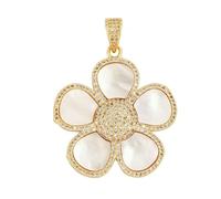 LNHBZ Ciondolo a forma di cuore rotondo in madreperla naturale, elegante e alla moda, in agata e malachite, accessorio per collana fai da te M30-M300009M1-Shell
