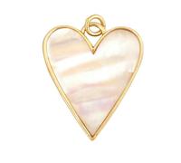 LNHBZ Ciondolo a forma di cuore rotondo in madreperla naturale, elegante e alla moda, in agata e malachite, accessorio per collana fai da te M30-M309864.0m1-Shell