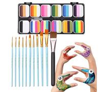 Lnhgh Arcobaleno per Il Viso Lavabile, Set di Colori per Il Viso | 12 Colori Professionali - di Pittura per Il Corpo Professionale e Lavabile, Set per Pittura del Viso