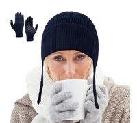Lnhgh Berretto invernale da donna, kit caldo elastico confortevole, coppe in maglia, per attività all'aperto, pendolari, viaggi e famiglie, amici, madri, fidanzate, Blu violaceo., Se référer au