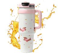 Lnhgh Borraccia isotermica - a prova di perdite, 1 litro, con manico, bottiglia termica impermeabile, per donne, uomini, ragazzi, ragazze, caffè, bevande calde fredde