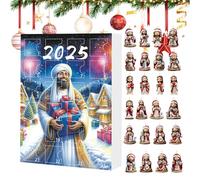 Lnhgh Calendario 'Avvento di Natale,Decorazioni natalizie 2025 con 24 giorni Ornamenti Gesù 2D | Decorazione per porte finestre da parete auto ingresso festa