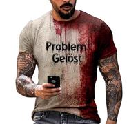 Lnhgh Camicia di sangue risolta problema, Tee-Shirt risolto problemi Sanguinante, Io Vado Bien Bloody Men Maglietta casual con collo rotondo, Camicia sanguinante Horror Camicie di Halloween per gli