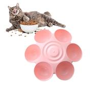 Lnhgh Ciotole per Gatti, Ciotola per Animali a Forma di | di Cibo per Gattini da 6 pasti - Mangiatoia Multipla per Gatti, Ciotola per Alimenti per Animali Domestici Antiscivolo per Cibo e Acqua