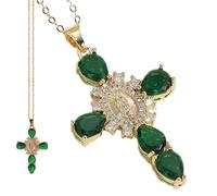 Lnhgh Collana con ciondolo a croce della Vergine Maria, collana con croce di Santa Maria, collana con croce della Vergine Maria, gioielli croce per matrimonio, festa, uso quotidiano, collana per la