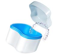 Lnhgh Custodia a tenuta stagna, custodia da bagno per protesi dentarie, custodia per la pulizia della protesi dentaria a prova di perdite, custodia da bagno di ritenuta da viaggio, scatola di pulizia