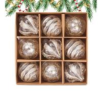 Lnhgh Decorazioni natalizie per albero | Set di 9 palline decorative | Ciondoli festivi per casa soggiorno appartamento negozio al dettaglio | Decorazione della vetrina e attività scolastiche