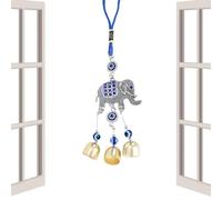 Lnhgh Evil Eye - Scacciapensieri con campane | Mobiler Evil Eye Blessing Windcatcher | Turco blu da appendere, protezione amuleto, decorazione da parete per interni ed esterni