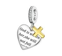 Lnhgh Fascino di cuore per bracciali, fascino del cuore per la produzione di gioielli,Ciondolo di fascino della collana cristiana | Cuore cinturino per gioielli cristiani Crafts, Se référer au