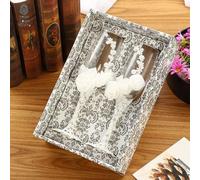 Lnhgh Flute da champagne per la sposa e lo sposo,Occhiali da sposa con pizzo bianco - Coppie appena sposate marito moglie compleanno inciso flauto vetro favori per sposo sposa