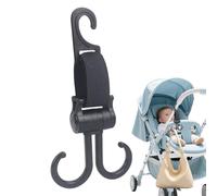 Lnhgh Ganci per Passeggino Portaborse,Ganci Doppi per Seggiolino Auto con Cinghie e Clip | Appendiabiti Antiscivolo Rotanti Accessori Auto con Organizzatori Schienale Doppio per Bambini Mamme Ragazze