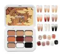 Lnhgh Gel Art Solido,Smalto per unghie in gel sfumato 9 colori | Strumento per manicure lucido resistente alla decolorazione, forniture di bellezza per lavoro matrimonio e viaggi