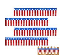 Lnhgh Ghirlanda Frange, Frangge Ghirlande,4 luglio Foil Fringe Garland Tinsel Streamers | 4X Rosso Bianco Blu stella Patriottica Tavola Padiglione Decorazione Sfondo