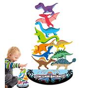 Lnhgh Giocattoli impilabili Dinosauri per - Blocchi impilabili Costruzione di Dinosauri Giocattoli,Giocattoli riutilizzabili Dinosauro che costruiscono la Pila di Legno, Giocattoli di Costruzione di