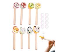 Lnhgh Gioco Del Cannello Palline | Set da 8 per Giochi di Equilibrio e Abilità | del re la Palla,Per Casa, Scuola, Feste, Compleanni e Serate in Famiglia