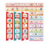 Lnhgh Grafico di pianificazione per i lavori, calendario visivo per i compiti,Tabella delle routine di coricarsi - 60 carte di comunicazione comportamentale per la scuola a casa, migliorano il