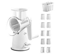 Lnhgh Grattugia rotante 5 in 1, grattugia per formaggio 5 in 1 | Affettatrice rotante 5 in 1, affettatrice per verdure, frantoio per formaggio, affettatrice manuale da cucina sicura ed efficace per