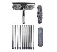 Lnhgh Kit di lavaggio per finestra per la casa - Testa rotante di palo di estensione 2 in 1 strumento di lavaggio per il parabrezza in vetro casa specchio esterno interno