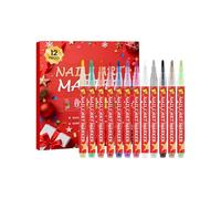 Lnhgh Marcatori Per Smalto Per Unghie, 12 Colori Gel Pennarelli Per Unghie Natale, Marcatori Per Puntinatura, Per Salon Festa Matrimonio Formale Casa Viaggio Manicure Informale Festival Raduno