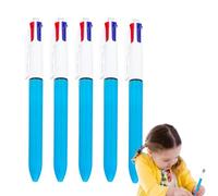 Lnhgh Penna a sfera multicolore, penne a sfera retrattili | penne a sfera colorate 4 in 1 per la scuola, penne a punta fine per giornale, 5 pezzi, per scrivere, disegnare e sottolineare