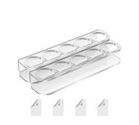 Lnhgh Porta della parete del frigorifero per fiala, portata a parete del frigorifero,Porta bottiglia di risparmio spaziale da 2 pack | 5 slot shelf di bottiglia frigo acrilico con 4 adesivi a doppia