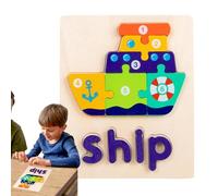 Lnhgh Puzzle in legno per tutti,Puzzle in legno per tutti,Giocattolo educativo di puzzle STEM - Puzzle a forma di parole per, puzzle di apprendimento prescolare per 3 anni in su,