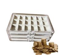 Lnhgh Scatola di presentazione per collezione di minerali | Scatola espositiva per fossili,Organizzatore di archiviazione 54 Caselle per minerali Conchiglie Fossili Figurine Idee Regalo