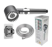 Lnhgh Soffione doccia ad alta pressione, soffione doccia a pressione, modalità di sabbia ad alta pressione, 3 pezzi per doccia, massaggio portatile in silicone Londrops Piscio doccia per acqua dura