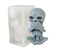 Lnhgh Stampo in silicone per cranio, stampo per cranio,Visualizza Speak Hear No Evil Home Decor Figurine Tool - Gadget di fabbricazione artigianale del festival, decorazioni per feste a casa stampo