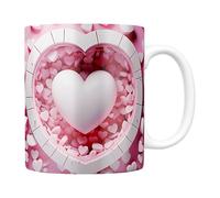 Lnhgh Tazze a forma di cuore per la decorazione di San, tazze da caffè per San, di cuore, da caffè, in ceramica, tazze da caffè da 350 ml, d'amore,