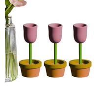 Lnhgh Vasi di fiori per i fiori faticosi, artigianato a fiori pentibili, tavolo di stagione pieghevole dipinto | Ornamento dei di vaso di fiori incompiuti in legno per il vassoio con gambo di